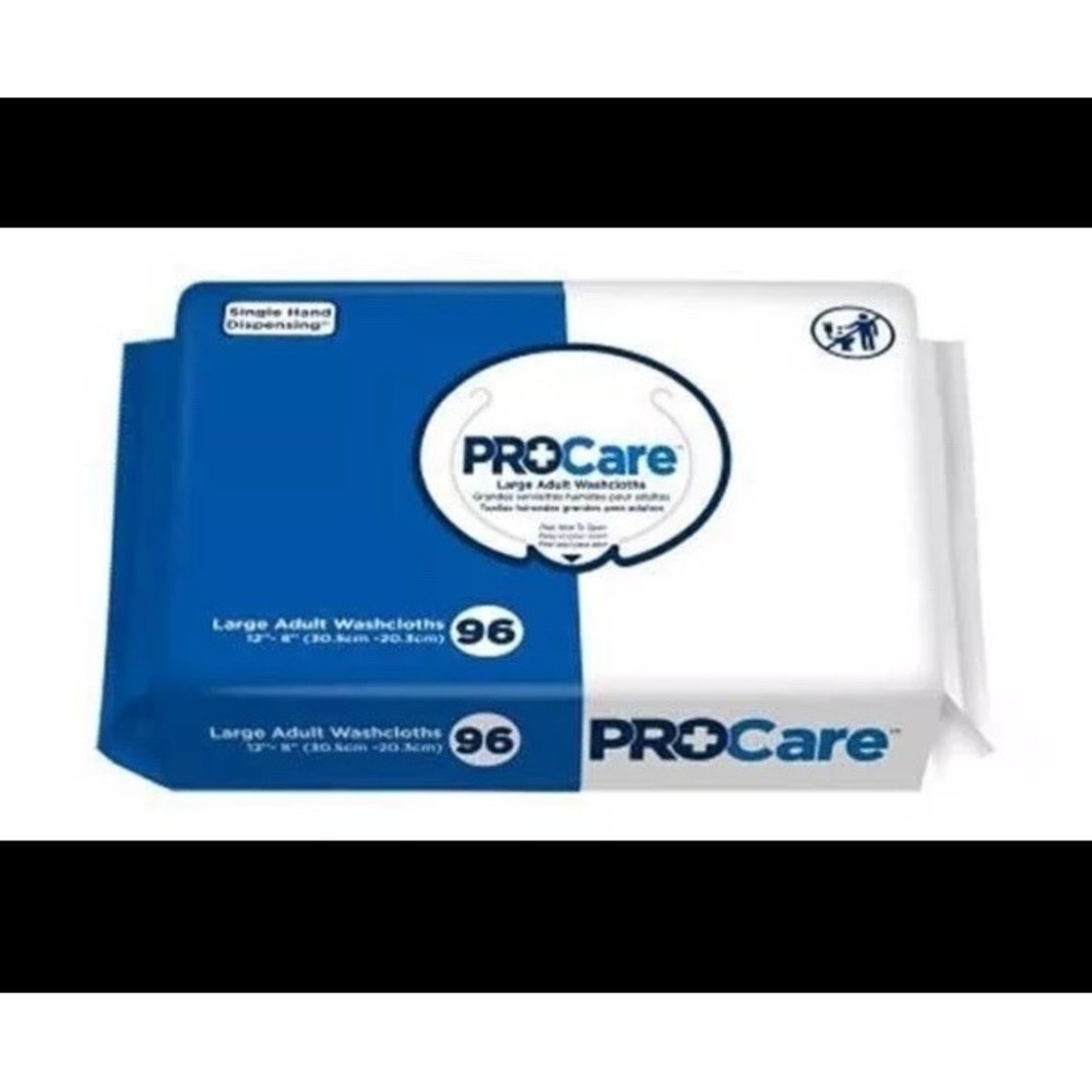 ProCare Large‎ Adult Washcloths - 96 Count - Single Hand Dispensing